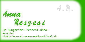 anna meszesi business card